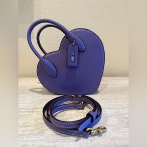NWT Coach Leather Heart Crossbody Light Purple
